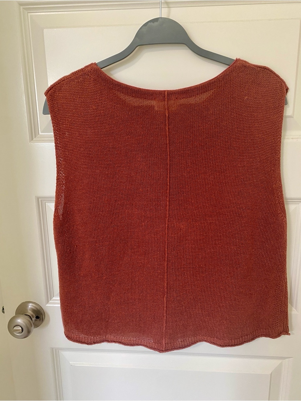Poetry Sleeveless Delave Linen Knit top Vest Brown Chili size 10 EUC - Picture 5 of 16